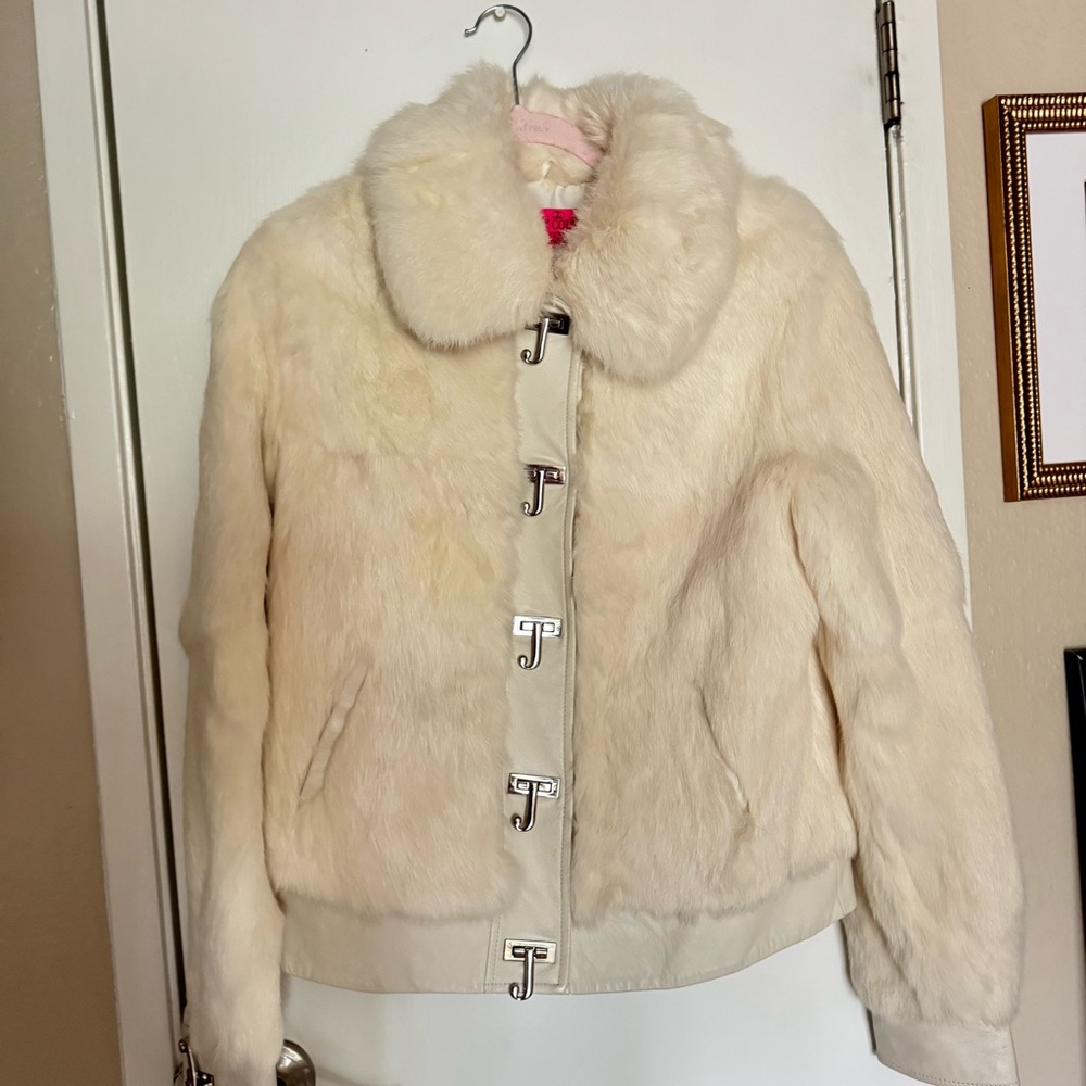 Juicy Couture Ivory Fur Coat